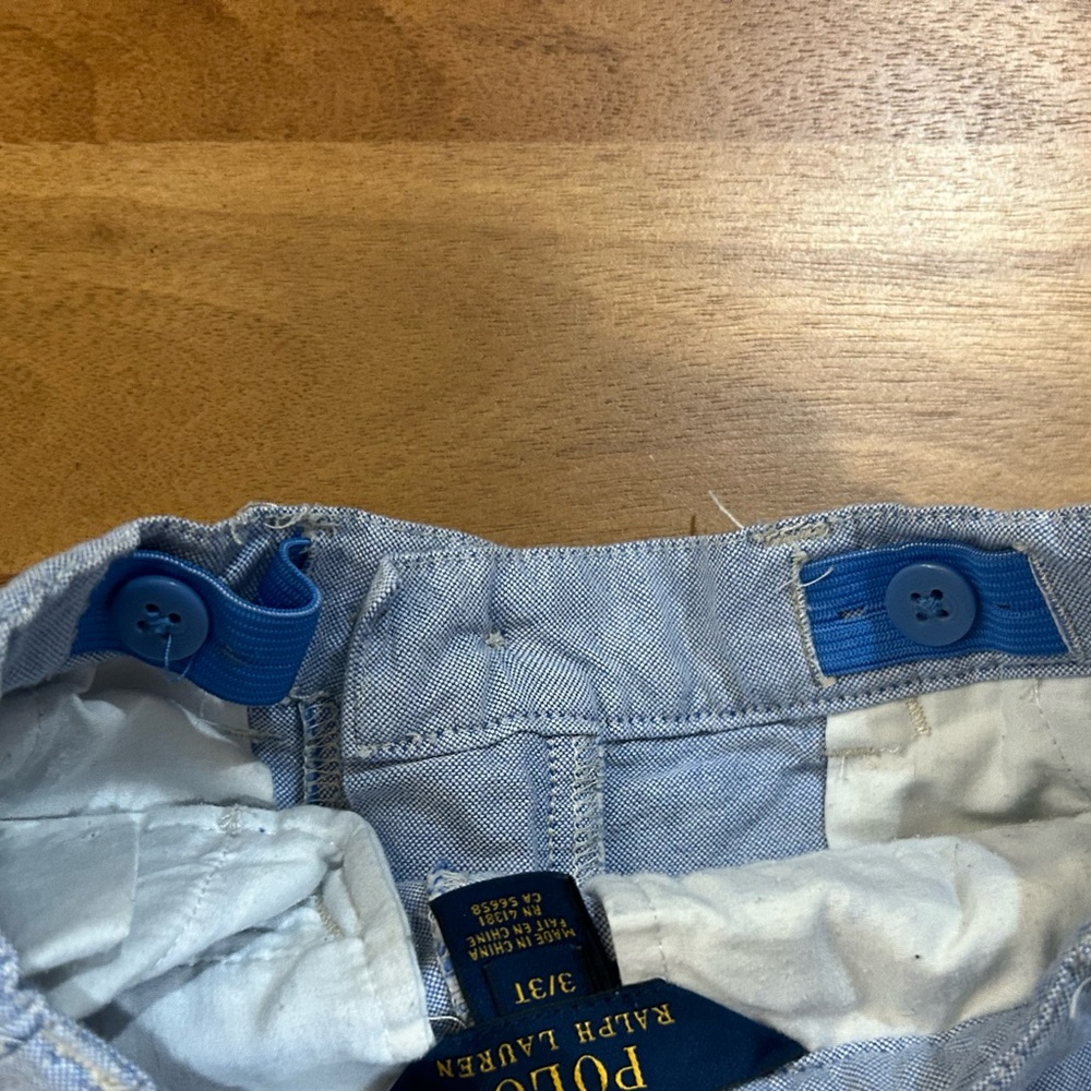Polo by Ralph Lauren Light Blue Cotton button/zip shorts - Boys 3T - Picture 6 of 7